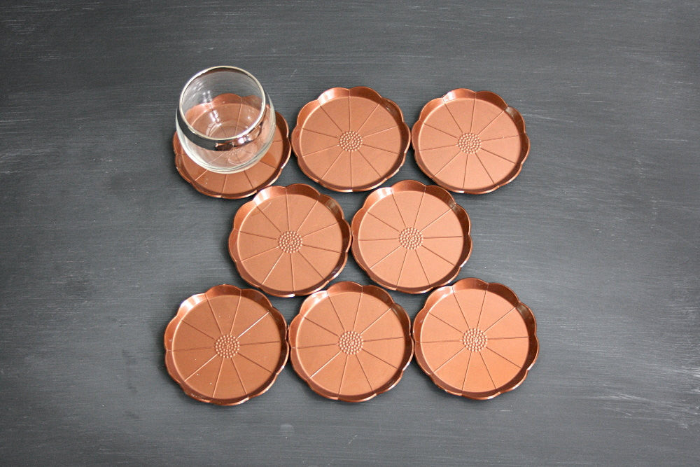 copper drink coasters