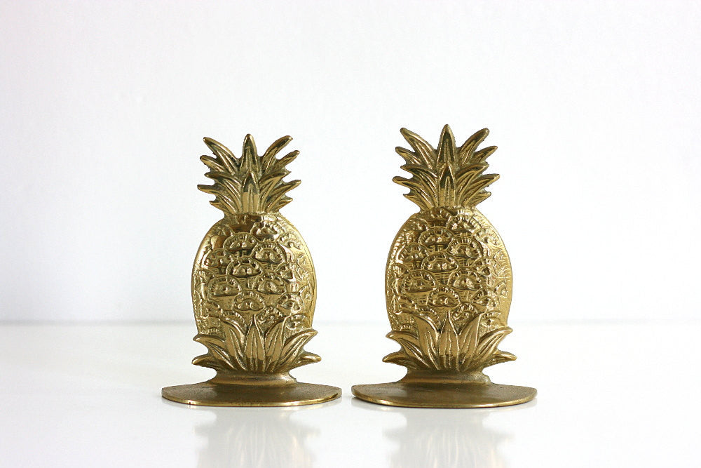 brass pineapple bookends