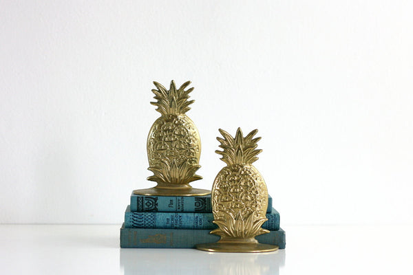 brass pineapple bookends