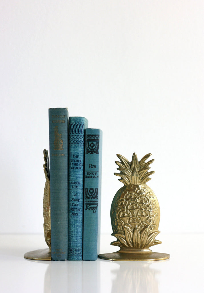 brass pineapple bookends