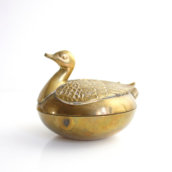 SOLD - Mid Century Brass Swan Trinket Dish – Wise Apple Vintage