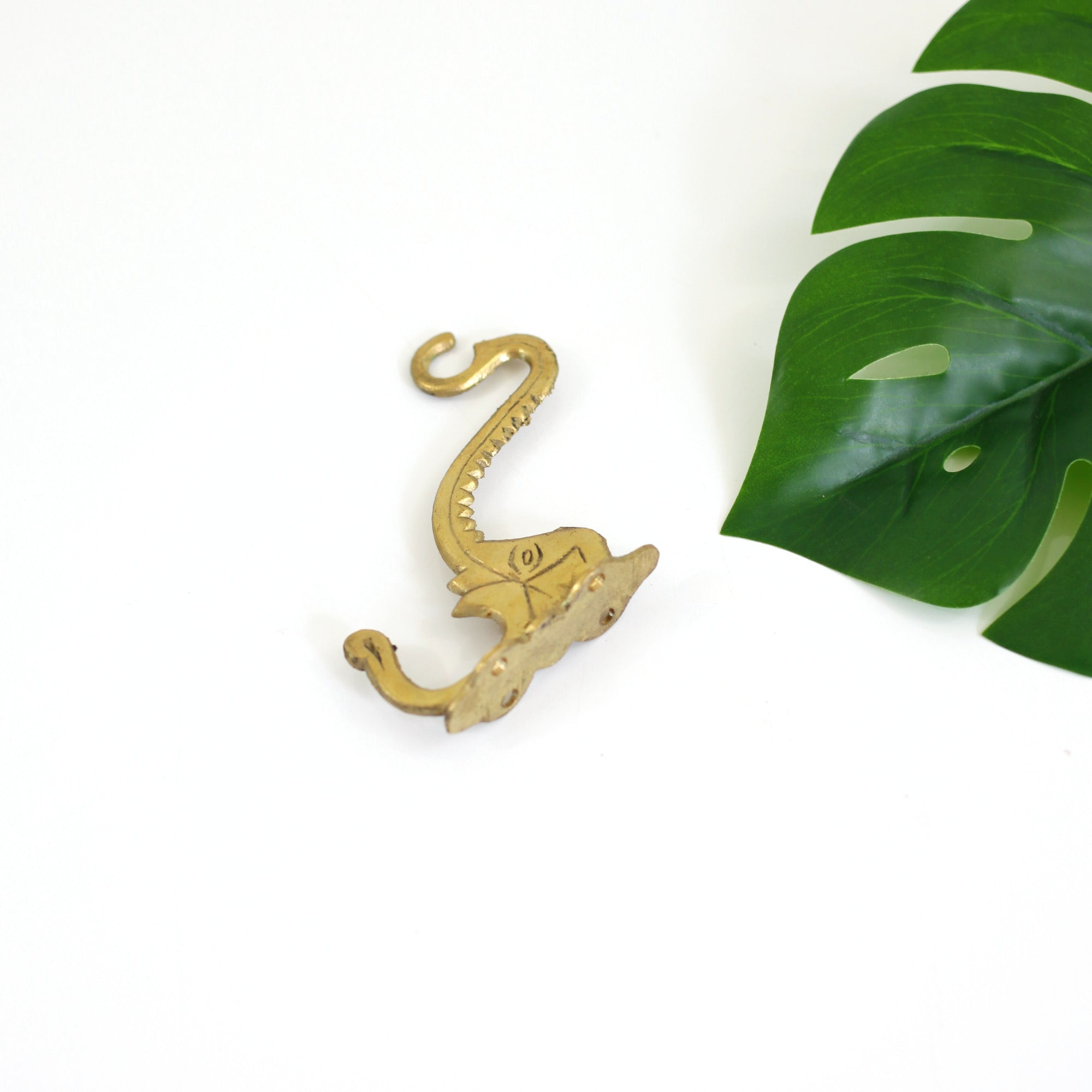 SOLD - Vintage Brass Elephant Hook