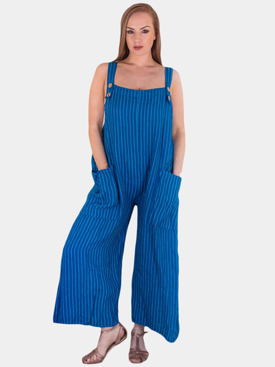 Wholesale Womens Wholesale Striped Pocket Dungaree