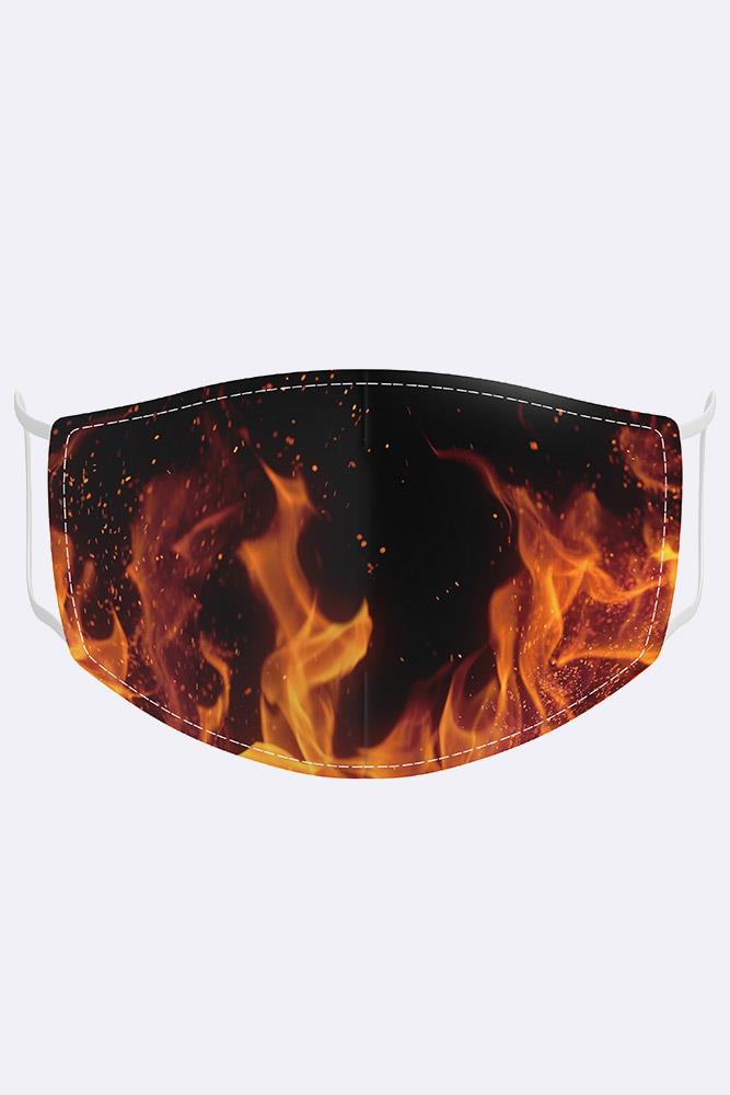 Unisex Flame Digital Print 2 Ply Cotton Face Mask Cover