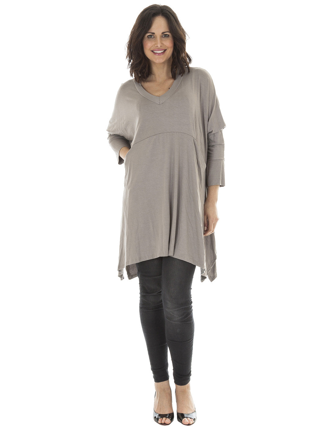 New Ladies Italian Loose Baggy Oversized Tunic Smock Top Plus Size 16 ...