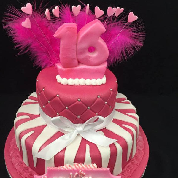 2 Tier 16th Birthday Cake - celticcakes.com