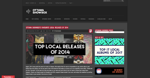 Ottawa Showbox: Favorite Local Releases of 2014