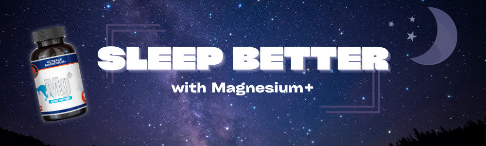 Night sky background. Sleep better with Magnesium+.