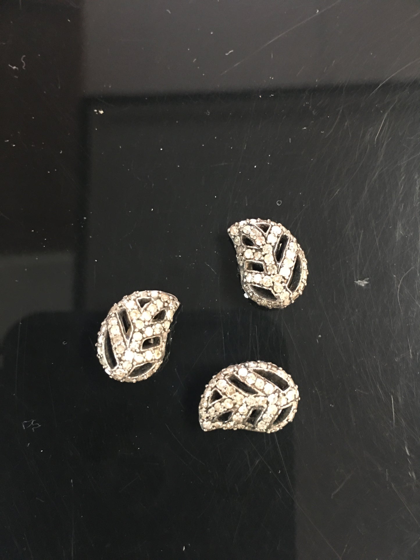 Leaf Shape pave diamond beads