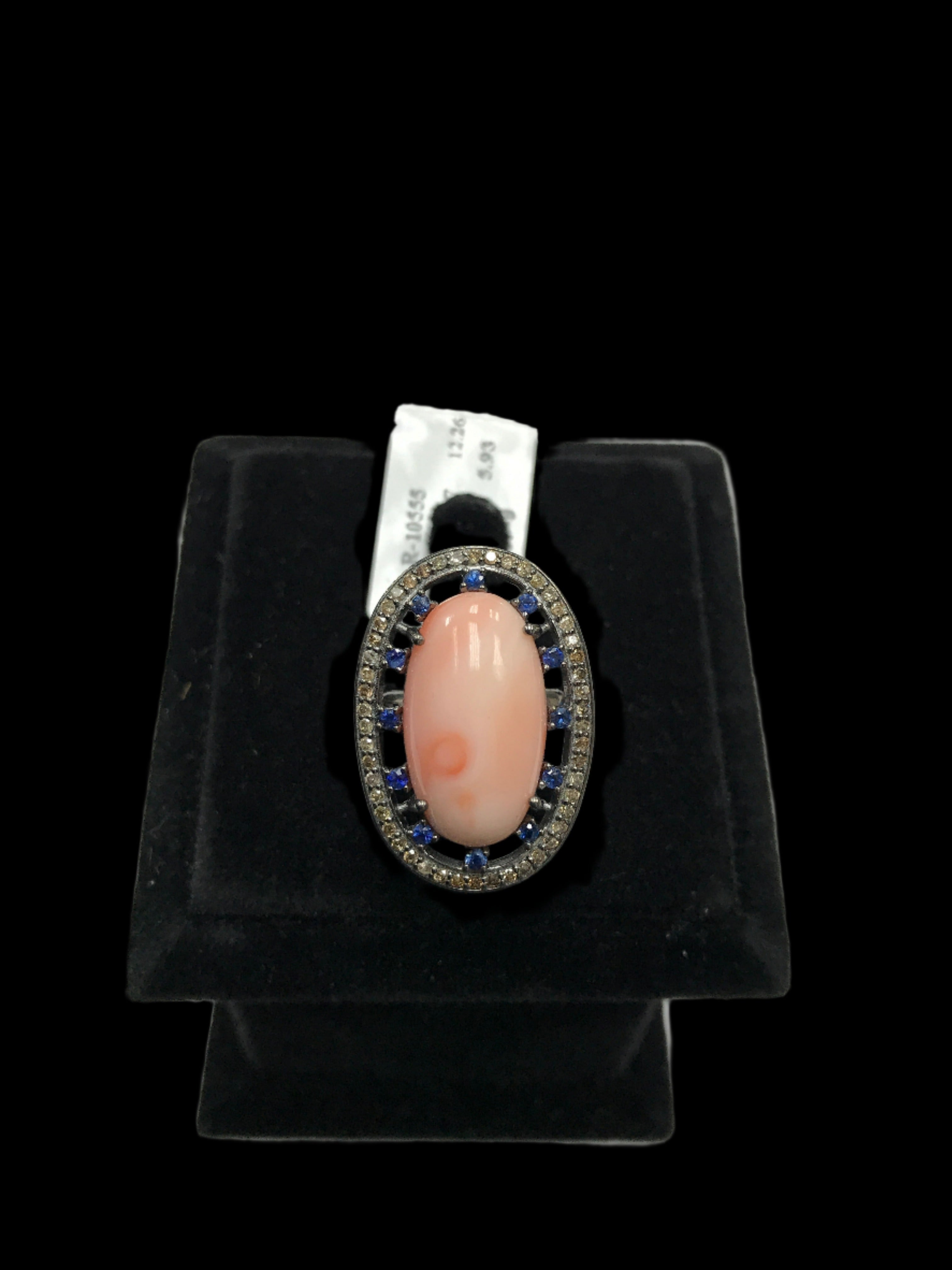 Coral and Diamond Ring
