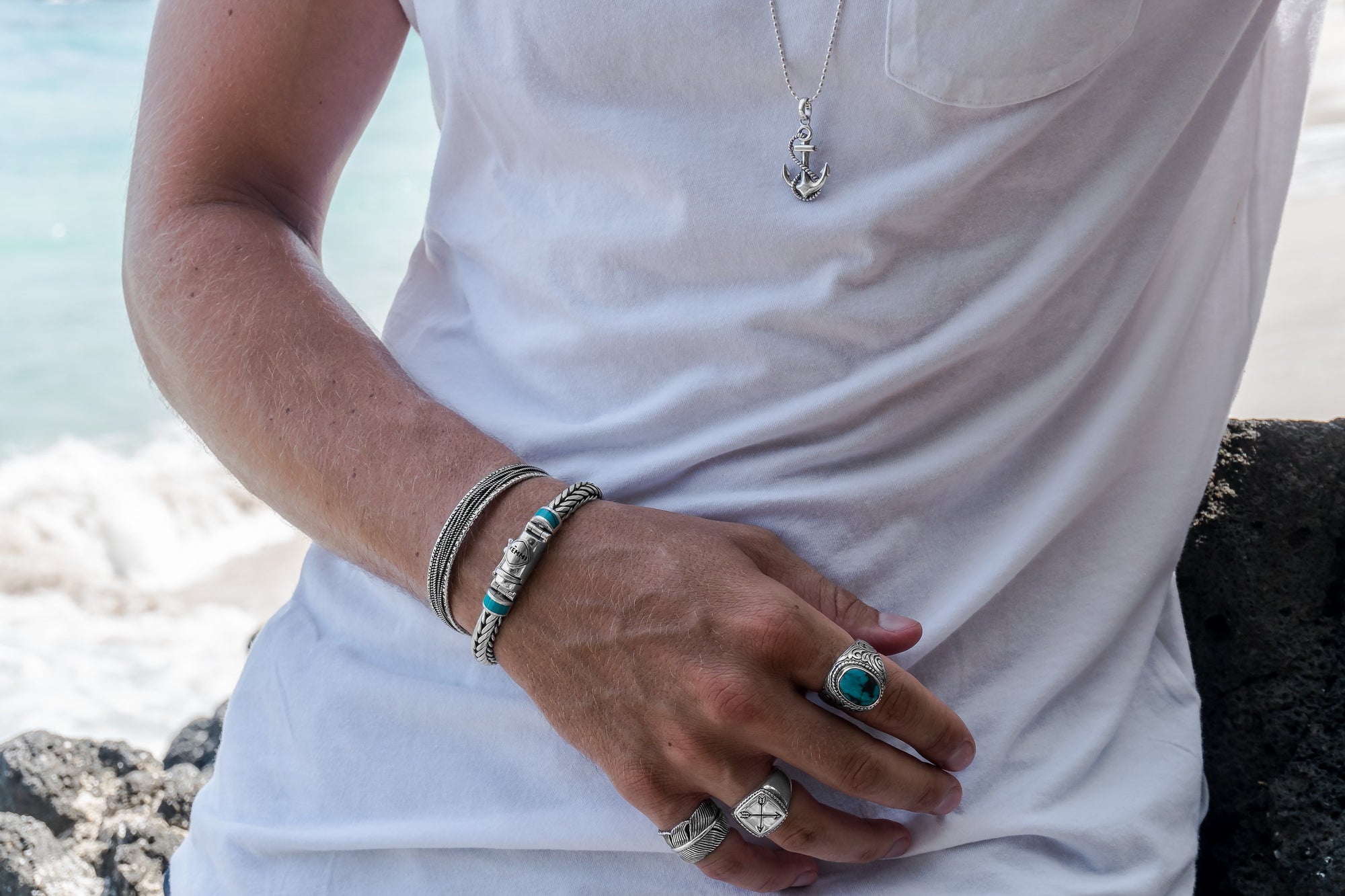 Men's Silver Rugged Cuff | Friendship Bracelets for Men - KEMMI Collection