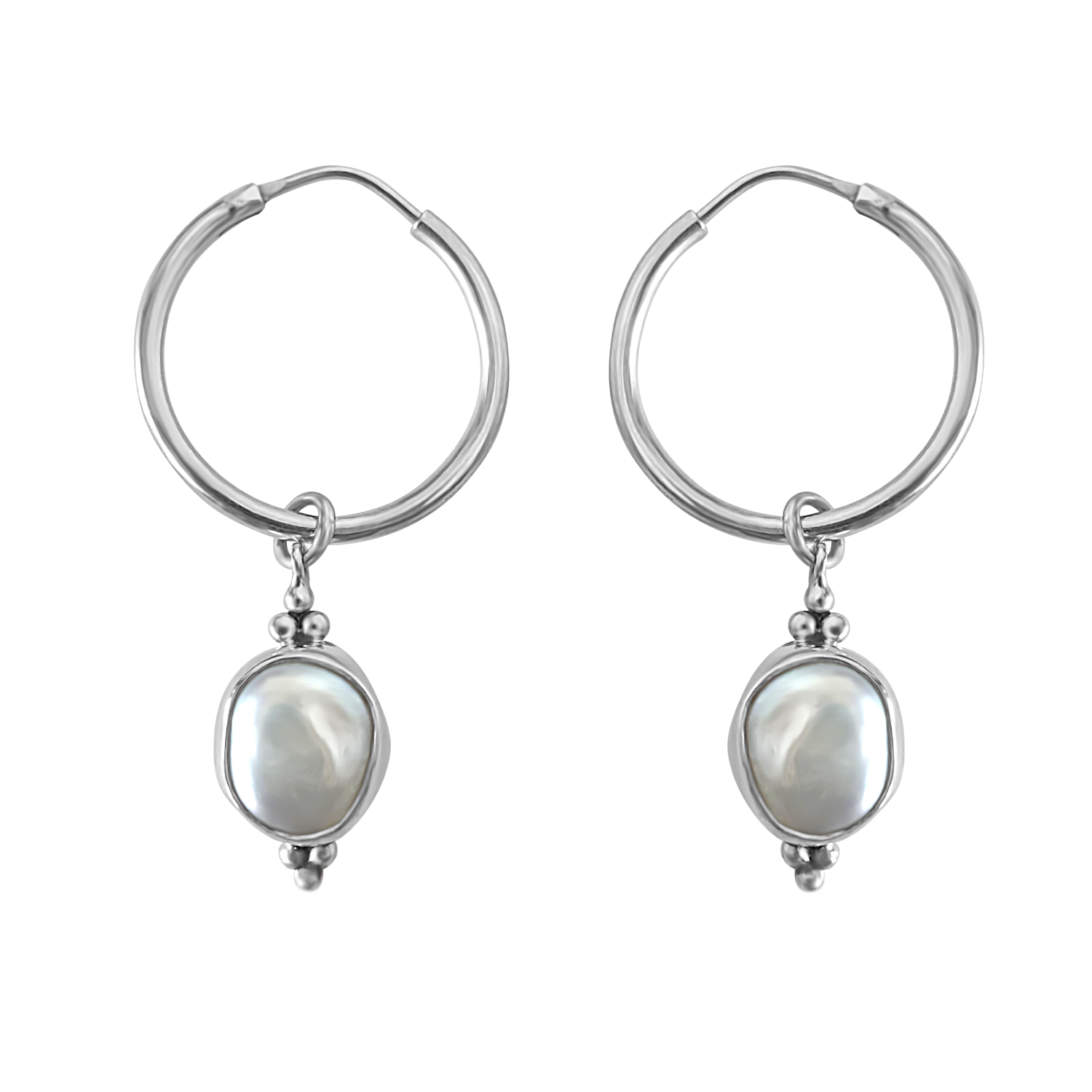 Silver 925] Dainty Line Tiered Pearl Earrings – MARMELO USA