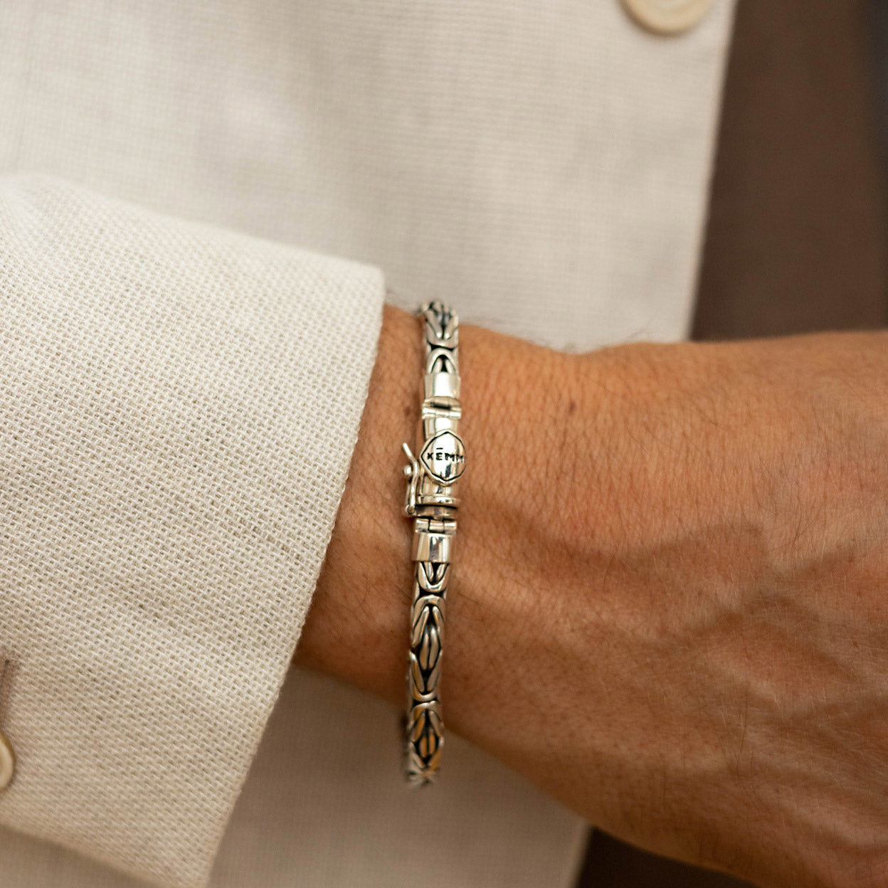 Men's Silver Mini Cross Bracelet | Jewelry Store - KEMMI Collection
