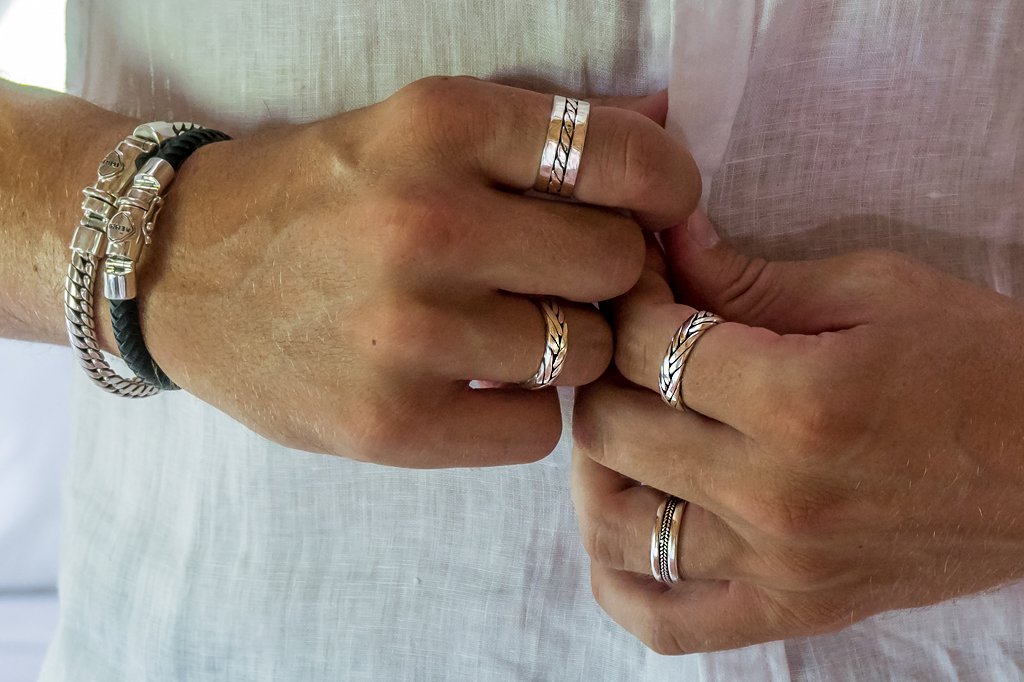 Men's Silver Grain Ring