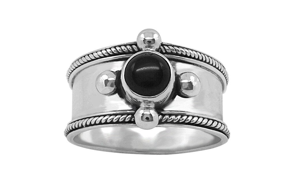 Silver Black Onyx Stone Ring Women S Boho Style Kemmi Collection