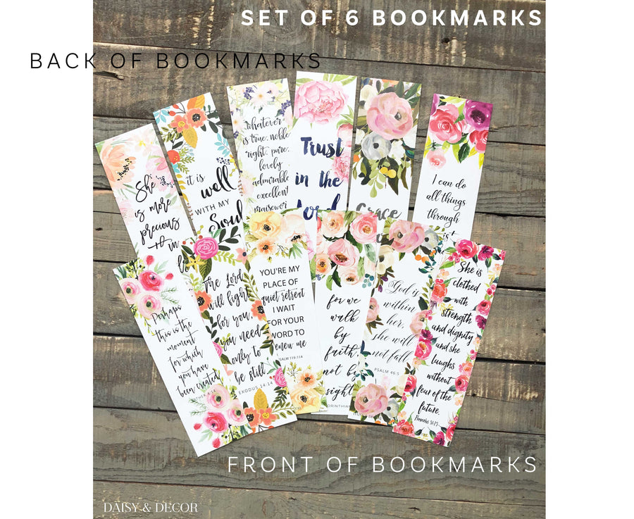 Bible Verses Bookmarks - Set of 6 – Daisy and Decor