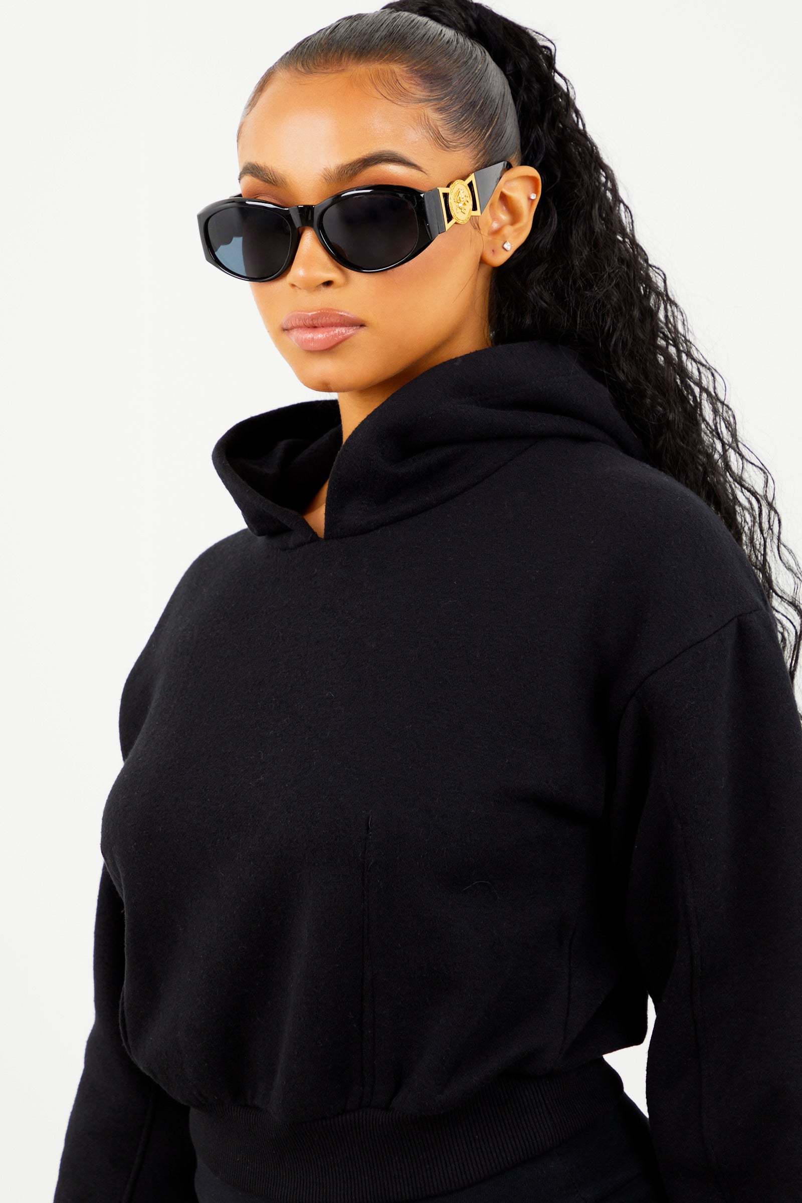 fleece cropped hoodie