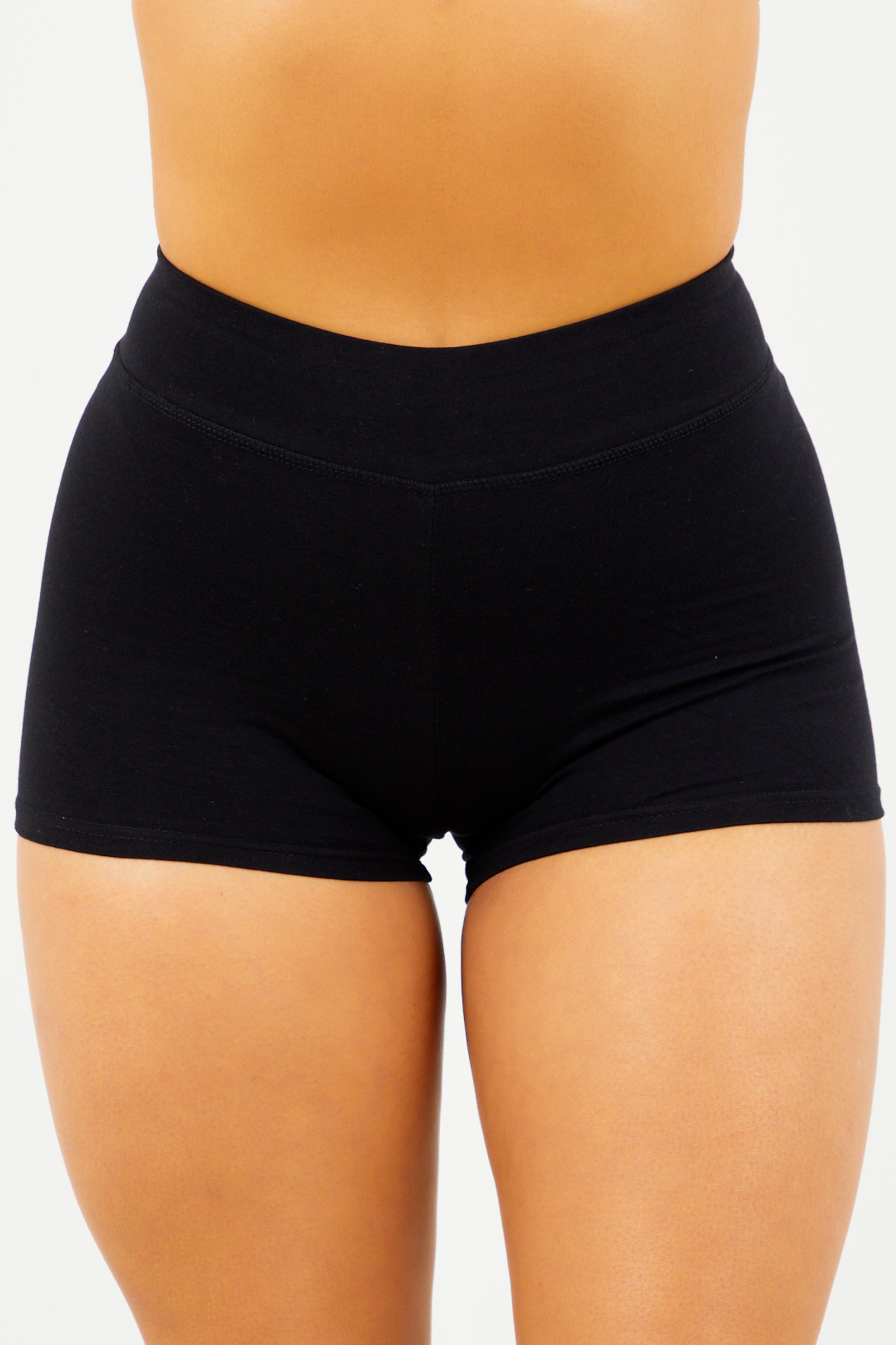 cotton black biker shorts