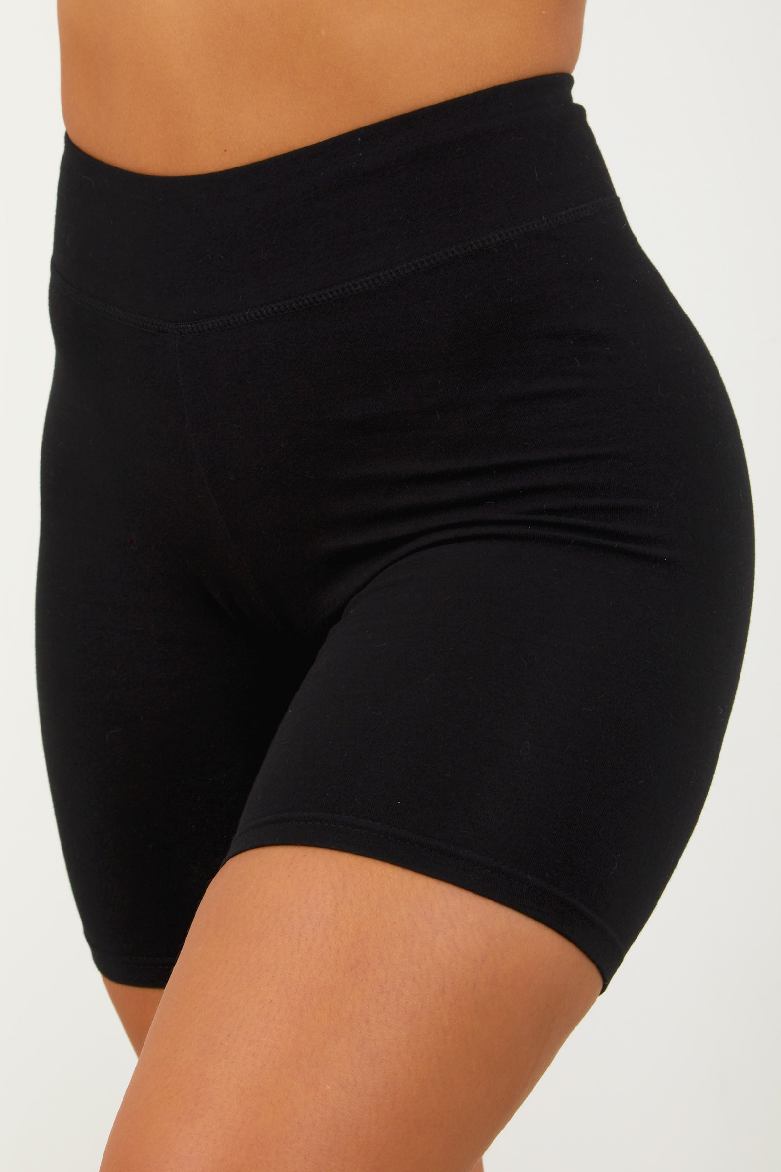 Black Cotton Biker Shorts - sosorella