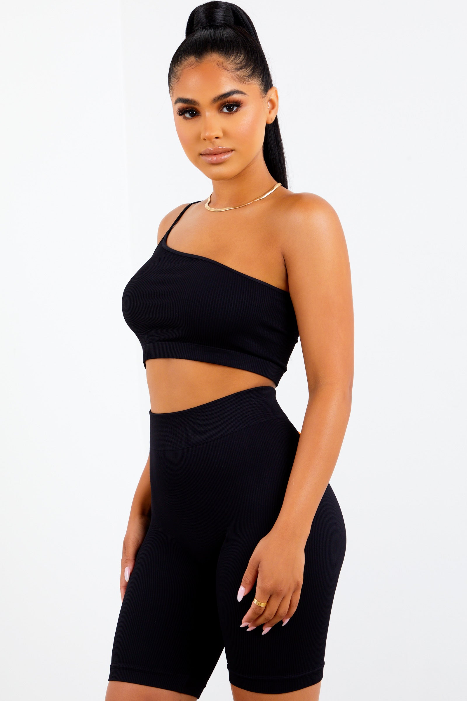 black ribbed bralette