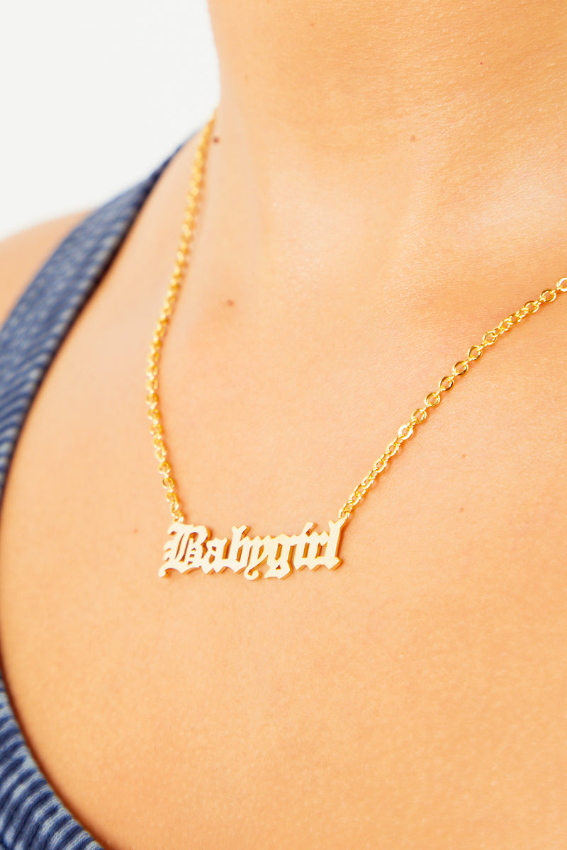 Babygirl necklace - 18k Gold Plated – Thats So Fetch AU