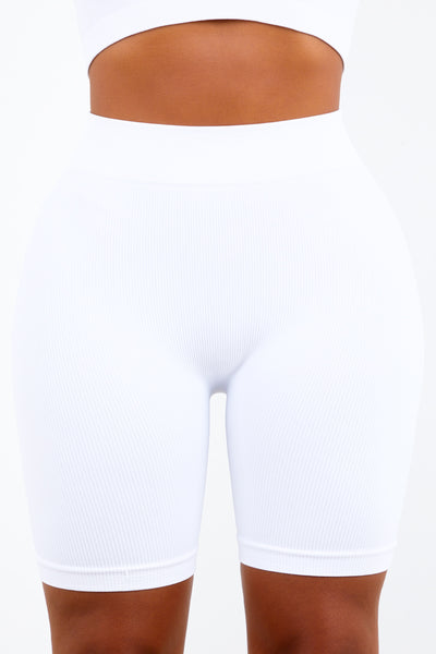 biker shorts women white