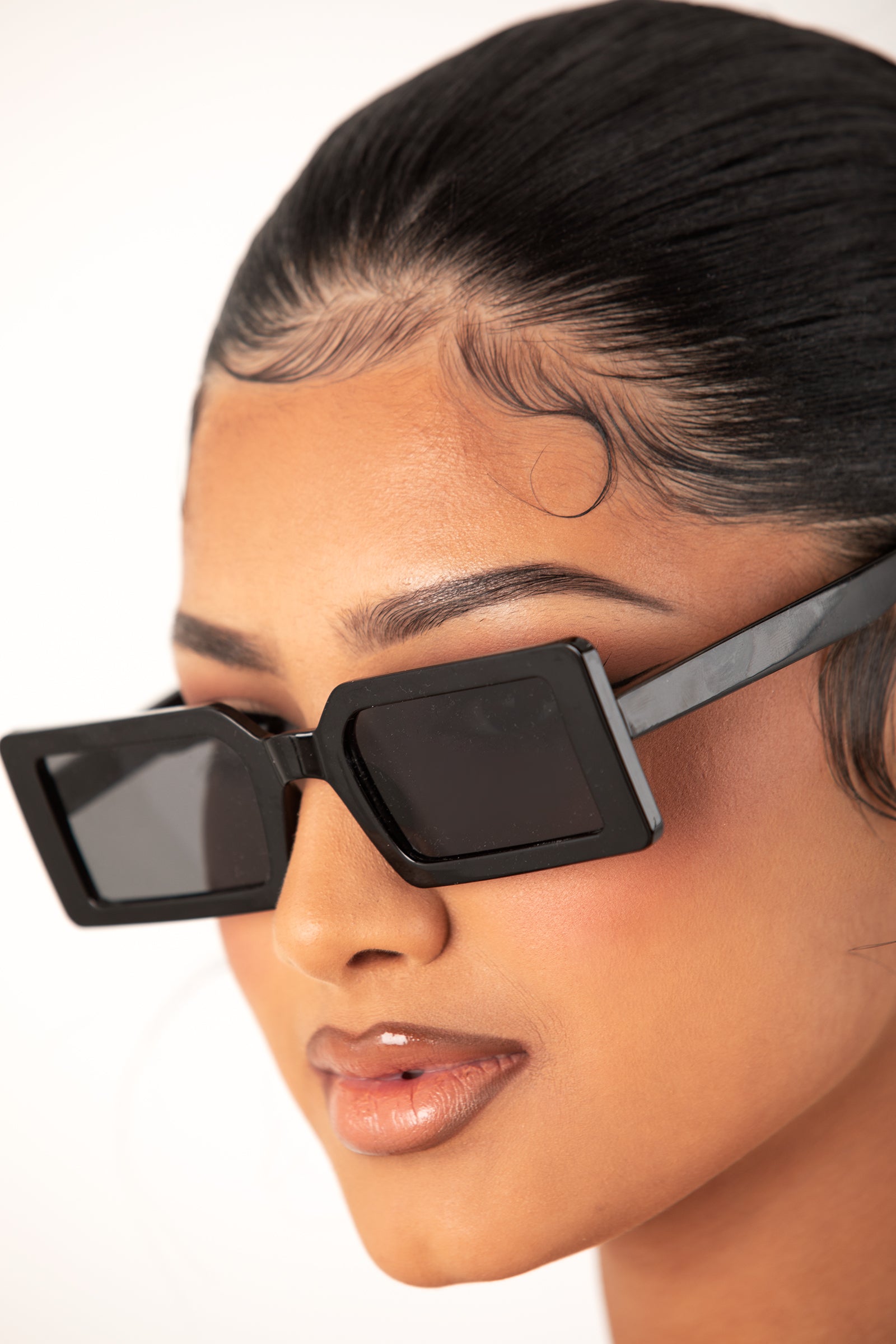 Black Square Frame Slim sunglasses - sosorella