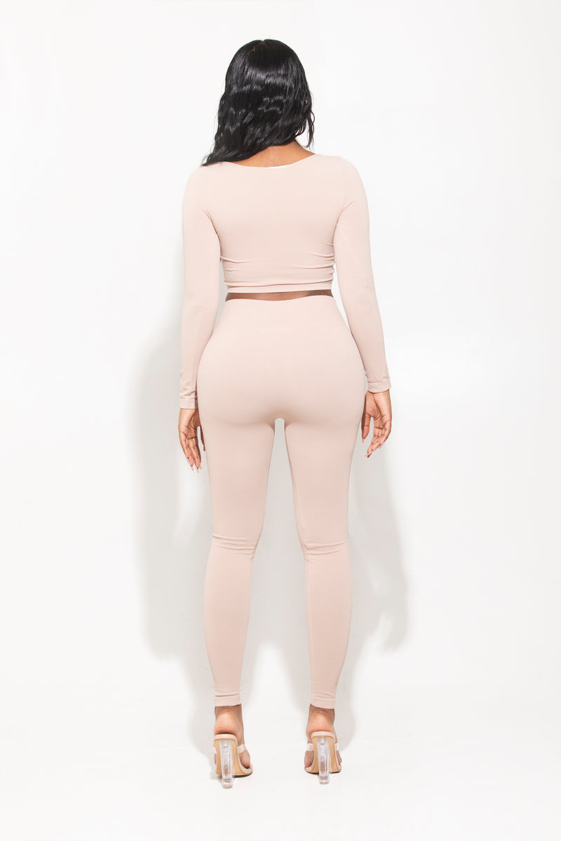 Nude Seamless Basic Leggings - sosorella