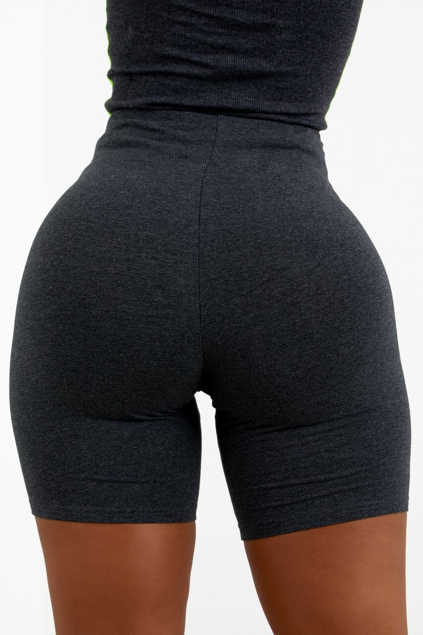 cotton grey biker shorts