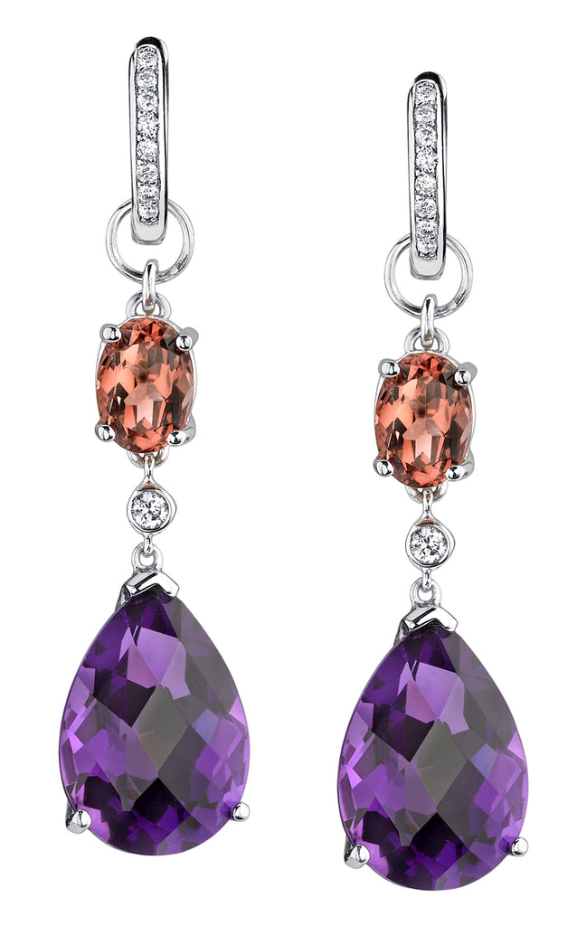 Bespoke Earring Charms with Amethyst and Tourmaline - Amber Erin Jewelry