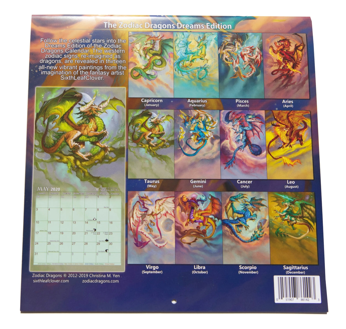 2018 Zodiac Dragons® Calendar SixthLeafClover Studios