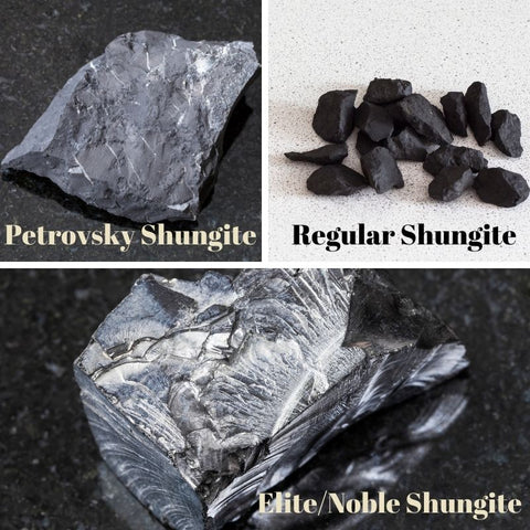3 Types of Shungite Regular Petrovsky and Noble or Elite