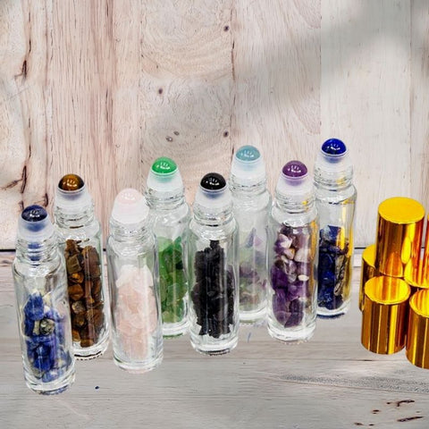 Essential Oil Gemstone Roller Bottles