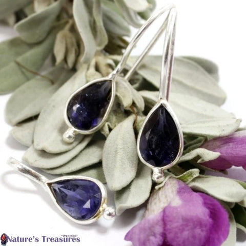 Iolite Jewelry Set - Pendant & Earrings - Nature's Treasures