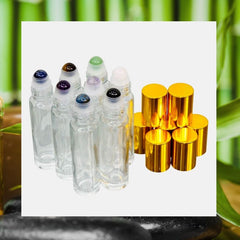 Glass Gemstone Essential Oil Roller Roll On