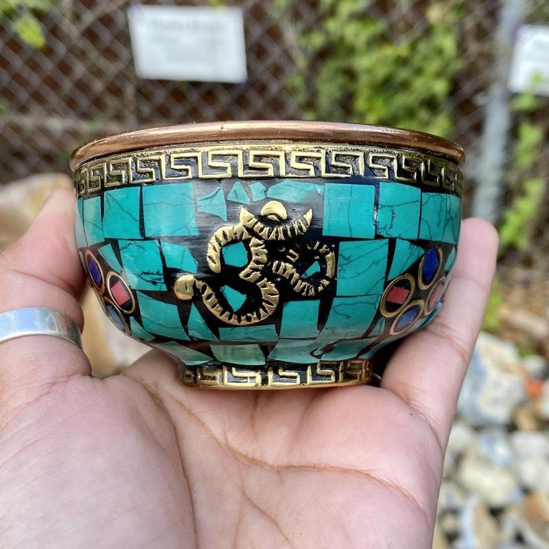 COPPER 'FLOWER OF LIFE' DISH. Ritual Smudge Plate & Offering Bowl. –