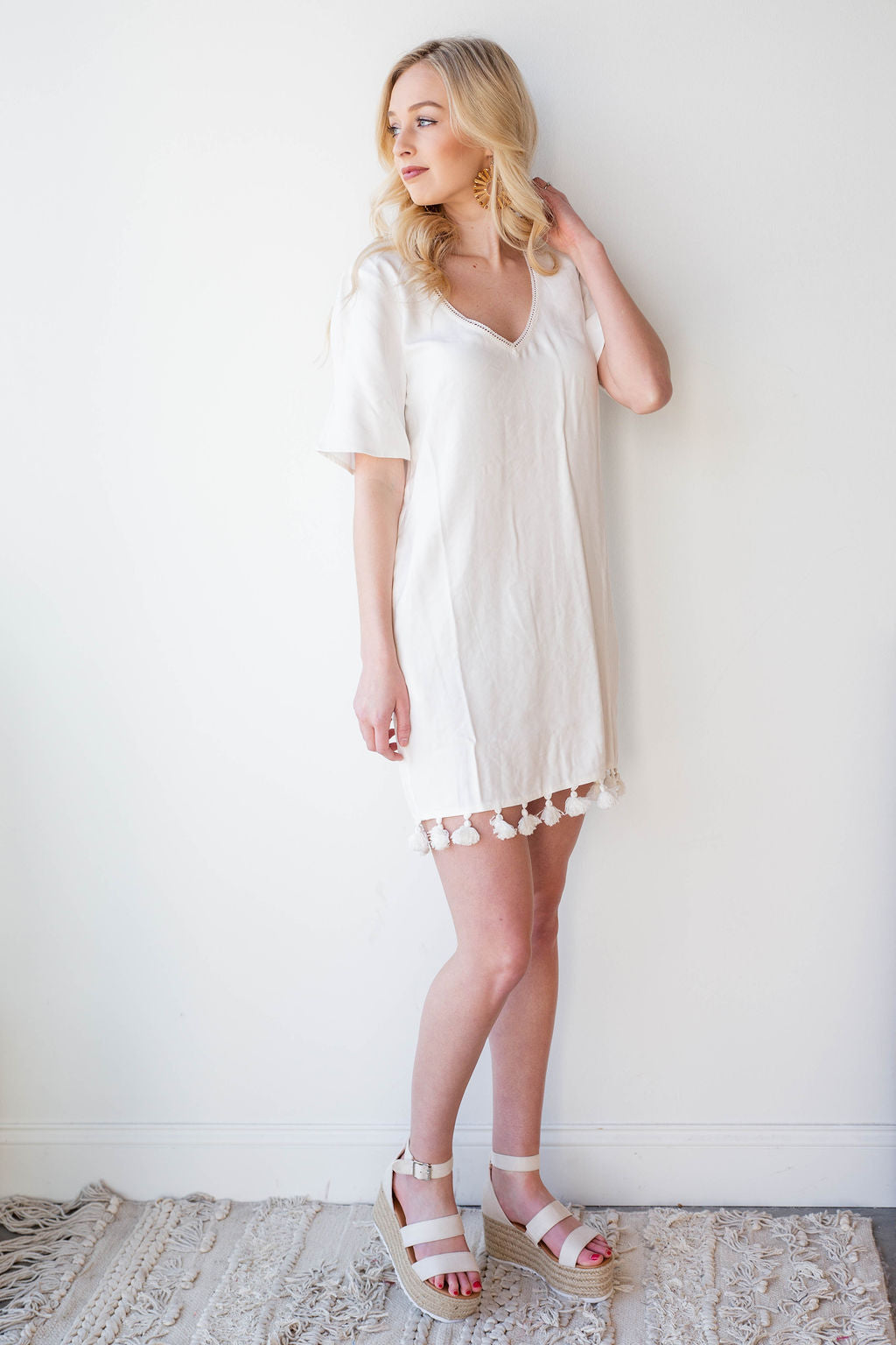 tassel shift dress