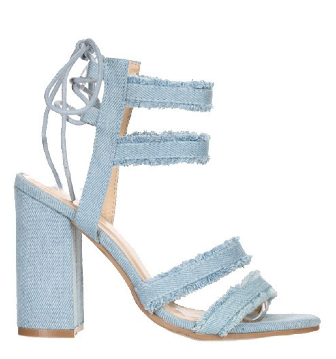 baby blue tie up heels