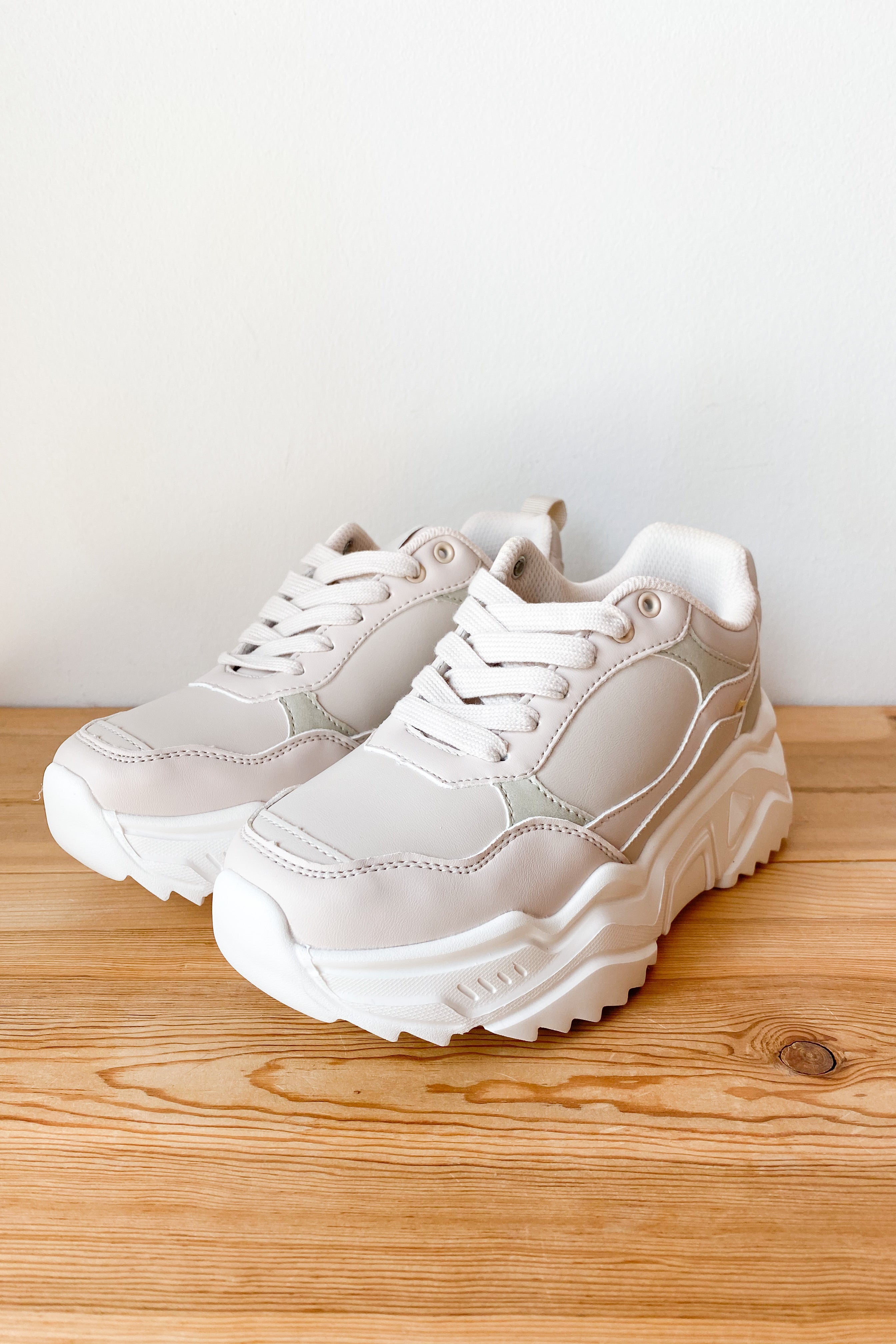 tan platform sneakers