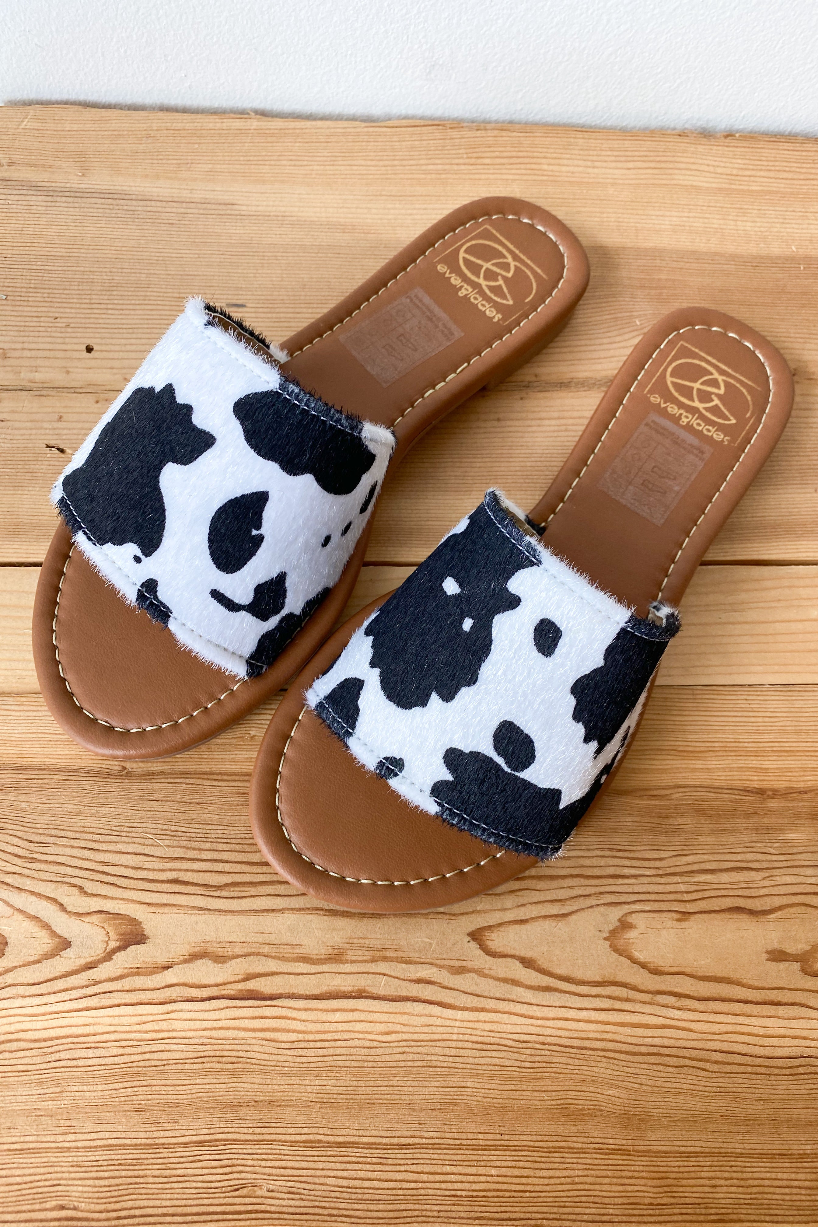 cow print slides