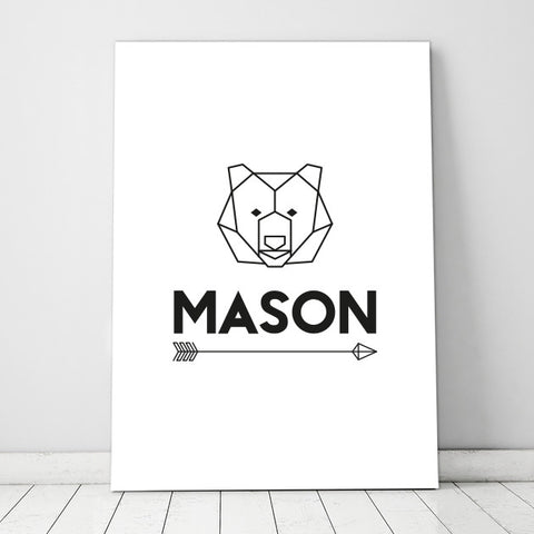 Geometric Bear Print - Personalised - SO! Collective