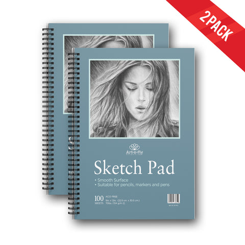 200 Sheets (2-Pack) 9 x 12 Inch Smooth Sketchpad