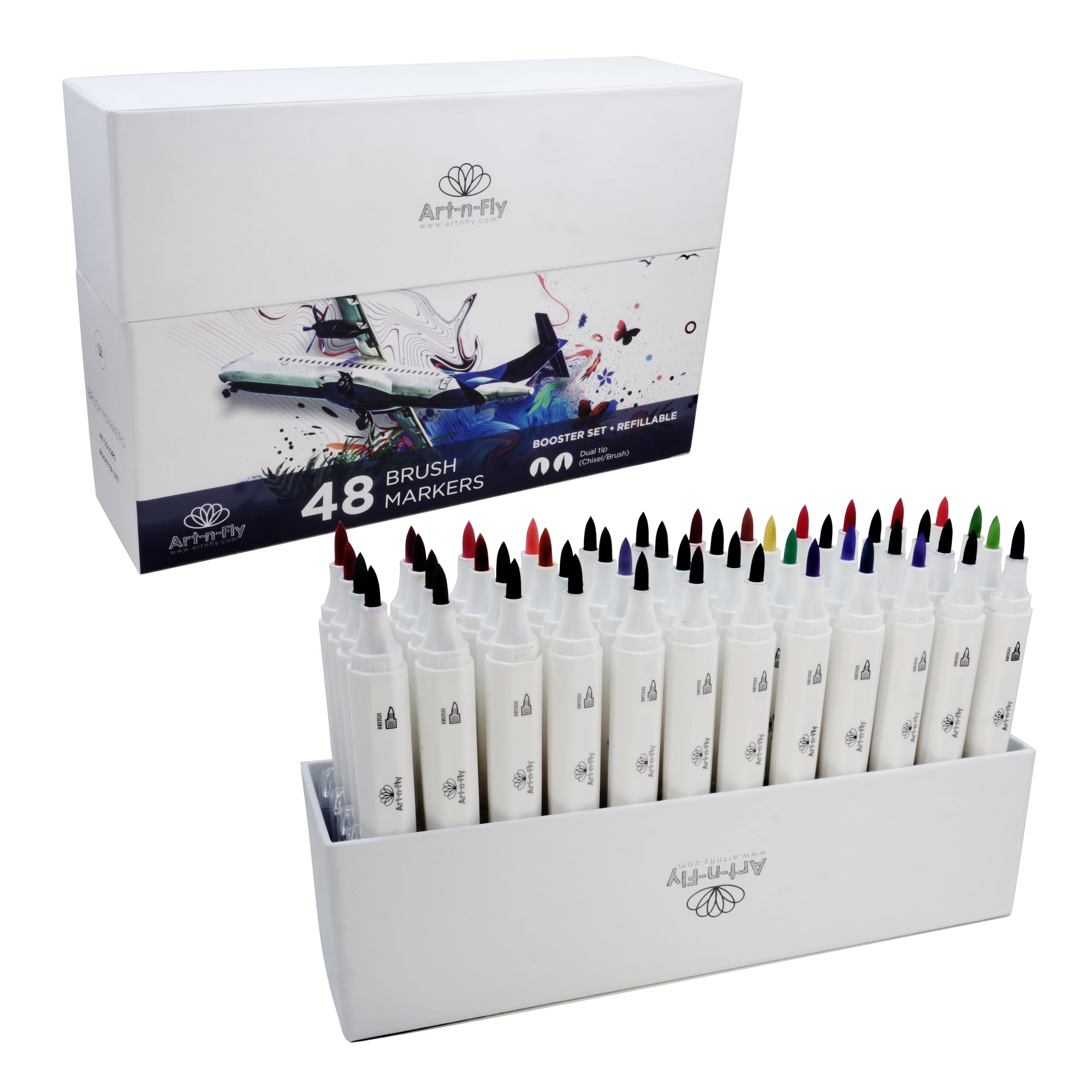 25 Dual Tip Color Brush Pen Set - Art-n-Fly