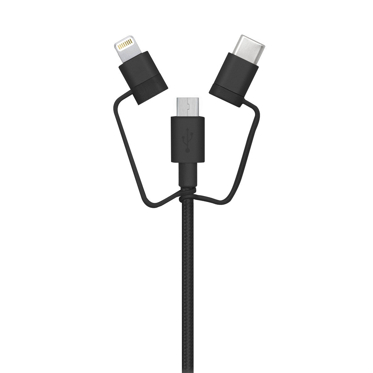 Câble chargeur 3 en 1 - Lightning / Micro-USB / USB-C vers USB-A - Rose -  Acheter sur PhoneLook