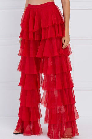 Espanola Red Tulle Pants