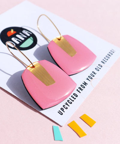 recycled vinyl record earrings by Dana Jewellery