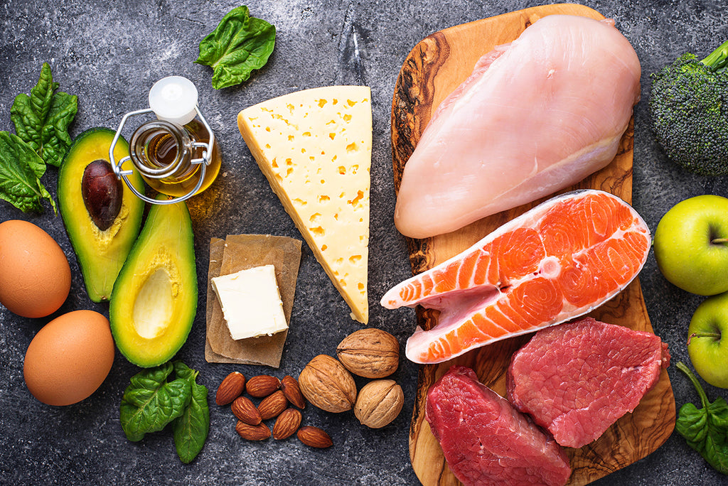 Foods that contain predominantly protein and fats, such as eggs, meat, nuts, oils and avocado
