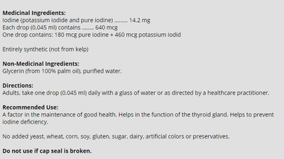 iodine with kelp drops