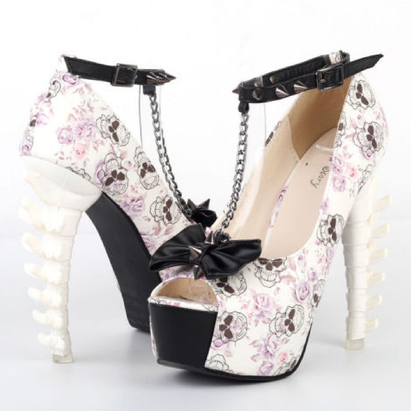 skull high heels