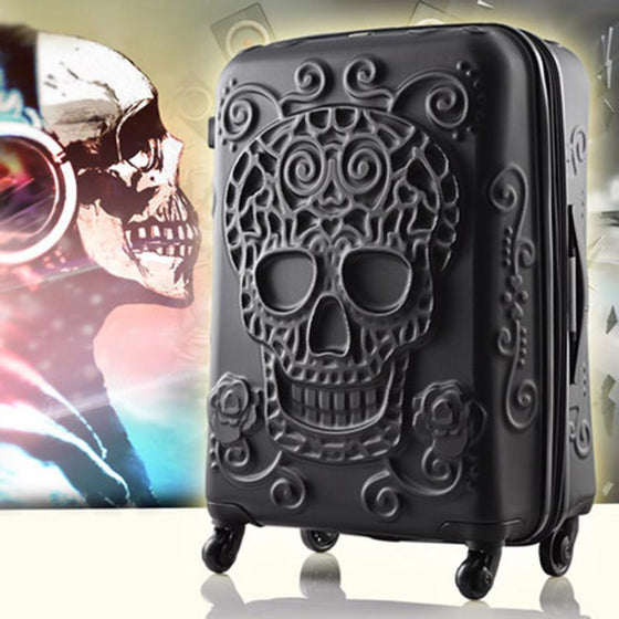 3d skull luggage